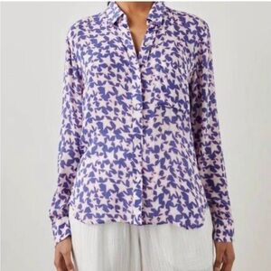 Rails Josephine blue / purple / pink / white star button down top - women’s XL